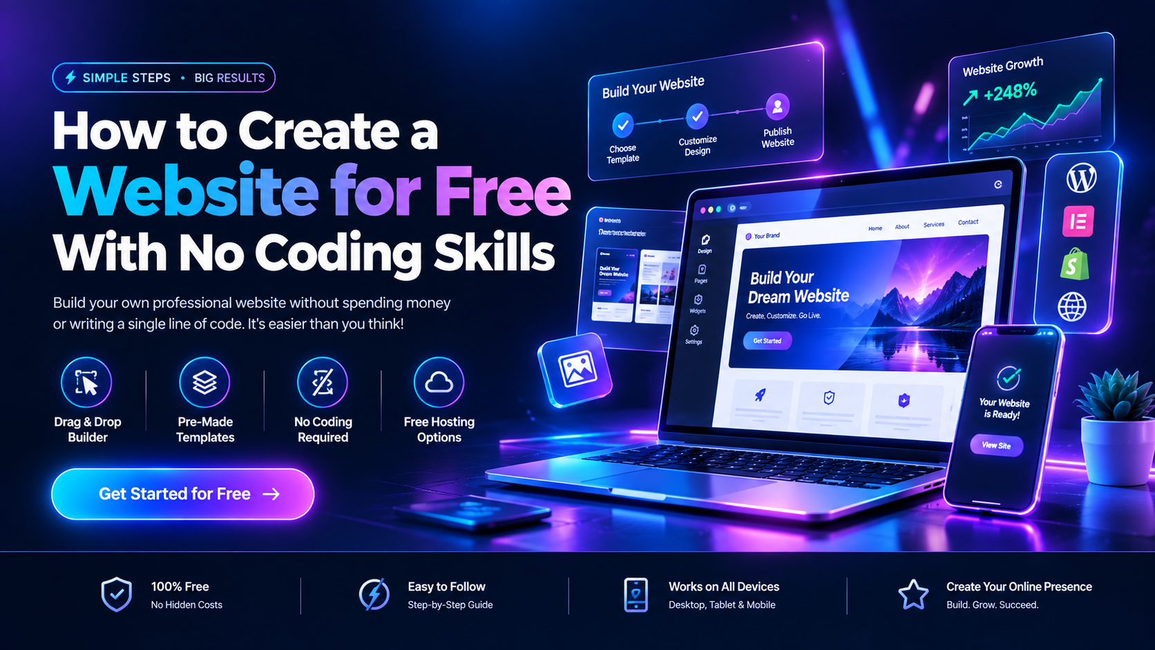 How to Create a Website for Free With No Coding Skills